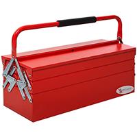 DURHAND Metal Tool Box 3 Tier 5 Tray Professional Portable Storage Cabinet Workshop Cantilever Toolbox with Carry Handle