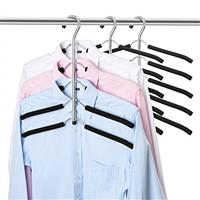 ZriEy 4 PCS Multi Layers Space Saver Coat Hangers with EVA Sponge for Jacket Coat Sweater Trousers Shirt T-Shirt, Black