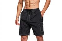 Tansozer Mens Swimming Shorts with Multi-Pockets Swim Trunks Quick Dry