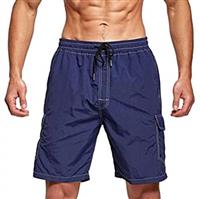 Tansozer Mens Swimming Shorts with Multi-Pockets Swim Trunks Quick Dry