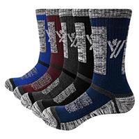 YUEVO SPORTS Men's Athletic Socks Breathable Wicking Cushioned Crew Cotton Work Socks Walking Socks Multipack Size 6-13