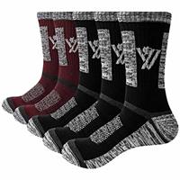 YUEVO SPORTS Men's Athletic Socks Breathable Wicking Cushioned Crew Cotton Work Socks Walking Socks Multipack Size 6-13