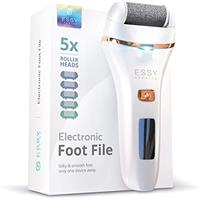 Electric Foot File Pedicure Feet Hard Skin Remover Foot Scraper Dry Dead Skin Remover Callus Exfoliator Rechargeable Feet Scrubber with 5 Replacement Rollers
