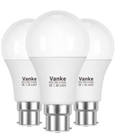 Vanke Bayonet Light Bulb 60w Equivalent, B22 LED Bulbs Warm White 2700K Yellow Light, Non-Dimmable 9w Energy Saver Lightbulb, 806 Lumen, 3-Pack