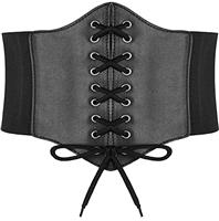 Hoerev Women Girls Elastic Wide Band Elastic Tied Waspie Corset Waist Belt