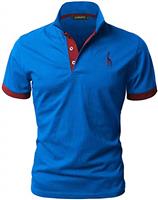 GNRSPTY Mens Short Sleeve Polo Shirts Classic Giraffe Embroidery Golf Tennis T-Shirt