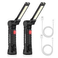 ONEVER Rechargeable Work Light, LED Torch Portable Inspection Lamps 360 Rotate Flashlight with Magnetic Base and Hook