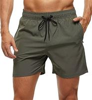 YuKaiChen Men's Swim Shorts Swimming Trunks Board Shorts Water Repellent Quick Dry Surfing Beach Shorts with Zipper Pockets and Mesh Lining