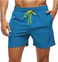 YuKaiChen Men's Swim Shorts Swimming Trunks Board Shorts Water Repellent Quick Dry Surfing Beach Shorts with Zipper Pockets and Mesh Lining