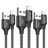 RAVIAD iPhone Charger Cable, Lightning Cable [3Pack 2M, MFi Certified] iPhone Charger Nylon Braided Fast iPhone Charging Cable Lead for iPhone 14 13 12 11 Pro Max XR XS X 8 7 6s Plus 5s SE 2020-Black