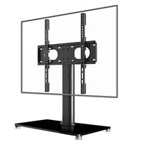 suptek Reinforced Universal TV Stand for Large TVs in 37-75 inch, Upgraded Height Adjustment Table Top Tall TV Stand Mount, Heavy Duty TV Replacement Stand with Tempered Glass Base Up to 45kg, TS203
