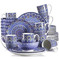 vancasso Plates and Bowls Set, Black Dinner Set for 4, Soho Stoneware Dinner Set 16-Piece Square Plates Set with Dinner Plates, Dessert Plates, Bowls and Mugs