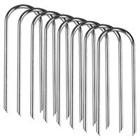 Trampolines Wind Stakes Heavy Duty U Type Sharp Ends Safety Ground Anchor Galvanized Steel for Soccer Goals, Camping Tents and Huge Garden Decoration