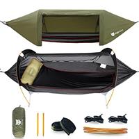 Night Cat Hammock Tent with Mosquito Net Waterproof Rainfly for 1 Person Hiking Camping in Garden Backyard Wild
