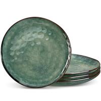vancasso Dinner Plates Set, 10.5 Inch Scratch-Resistant Ceramic Plate, Microwave, Oven and Dishwasher Safe Dinner Plates Set of 4, Reactive Glaze and Vintage Green Look