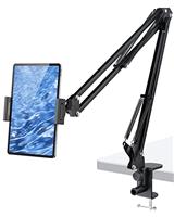 Tablet Stand, Foldable Tablet Holder for Bed - 360 Flexible&Adjustable Phone Mount Clamp Desk for 2022 iPad Pro 12.9, 11, 10.5, 9.7, iPad Air mini 2 3 4 5 6, Tab, Switch, 4.7-12.9" Devices