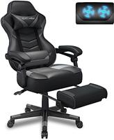 Fullwatt Racing Gaming Chair for adults with Footrest and Massage Lumbar Pillow, Swivel Height Adjustable Reclining PU Leather Video Game Chair, E-Sports Gaming Chair Big and Tall