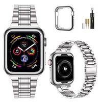 MioHHR Metal Stainless Steel Watch Strap Compatible with Apple Watch Straps 49mm 46mm 45mm 44mm 42mm 41mm 40mm 38mm for iWatch Ultra 2 1 Series 10 9 8 7 6 5 4 3 2 1 SE,Men