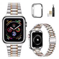 MioHHR Metal Stainless Steel Watch Strap Compatible with Apple Watch Straps 49mm 46mm 45mm 44mm 42mm 41mm 40mm 38mm for iWatch Ultra 2 1 Series 10 9 8 7 6 5 4 3 2 1 SE,Men