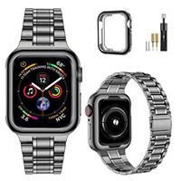 MioHHR Metal Stainless Steel Watch Strap Compatible with Apple Watch Straps 49mm 46mm 45mm 44mm 42mm 41mm 40mm 38mm for iWatch Ultra 2 1 Series 10 9 8 7 6 5 4 3 2 1 SE,Men