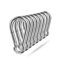 Spring Snap Hooks, 304 Stainless Steel Metal Clip Heavy Duty Rope Connector Small Snap Clamp Key Chain Link Buckle for Hammock Swing Set Outdoor Travel Camping Fishing Hiking