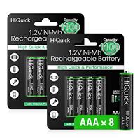 HiQuick AAA Rechargeable Batteries, Rechargeable 1100mAh Battery, Ni-MH 1200 Recycle Times, High Capacity Performance