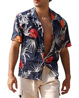 APTRO Men's Hawaiian Shirt Short Sleeved Shirt Summer Floral Beach Aloha Funky Party Shirt