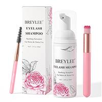 Eyelash Extension Cleanser, BREYLEE Eyelash Extension Shampoo Eyelash Extension Foam & Brushes Eyelid Cleanser for Makeup Remover Paraben & Sulfate & Oil Free for Salon and Home Use