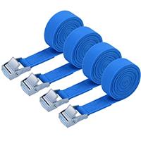 URAQT Tie Down Straps, 4 Pack Heavy Duty Tensioning Belts, 3M Adjustable Cargo Straps Ratchet Straps for Motorcycle, Cargo, Trucks, Trailer, Luggage, 250kg Loading Capacity, Quick Release (Black)