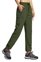 Libin Women's Hiking Trousers Waterproof Quick Dry Walking Pants Outdoor Elastic Waist Camping Travel Safari Rain with Zipper Pockets