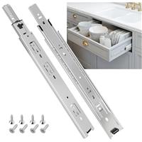 SHUHANG Full Extension Drawer Runners Slides 250mm 3 Folds Black Metal Steel Kitchen Ball Bearing Slides Rails Guide Track Side Mount Heavy Duty Load Capacity 45 kg, 1 Pair5445