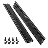 SHUHANG Full Extension Drawer Runners Slides 250mm 3 Folds Black Metal Steel Kitchen Ball Bearing Slides Rails Guide Track Side Mount Heavy Duty Load Capacity 45 kg, 1 Pair5445