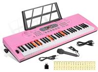Hricane 61 Keys Piano Keyboard with Microphone Piano Note Sticker Power Supply Music Stand Electronic Digital Keyboard Gift for Beginners Boys Girls Lovers Girlfriend Friends
