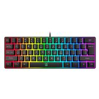 Snpurdiri 60% Wired Mechanical Keyboard, Mini Gaming Keyboard with 61 Red Switch Keys, for PC, Windows XP, Win 7, Win 10 (Black-Red, Red Switches)