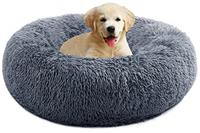 YOJOGEE Calming Donut Dog Bed for Large Medium Small Dogs Cats, Fluffy Anti Anxiety Dog Beds Puppy Bed Non-Slip Plush Cuddler Warming Round Faux Fur Pet Bed