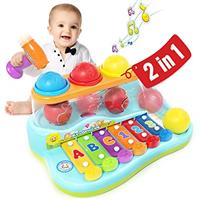 Toys for 1 Year Old Boys and Girs Toys, 2 in 1 Pound Ball with Xylophone Musical Toys for Girl and Boy Gifts, Baby Toys Early Development & Activity 1st Birthday Gifts