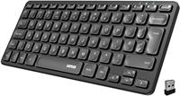 Arteck 2.4G Wireless Keyboard Ultra Slim and Compact Wireless Keyboard with Media Hotkeys for Computer/Desktop/PC/Laptop/Surface/Smart TV and Windows 10/8/ 7 Built-in Rechargeable Battery