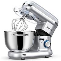 Stand Mixer, Vospeed Food Mixer Dough Blender, 6 QT 1500W Electric Cake Mixer with Bowl, Beater, Hook, Whisk, Egg Separator & Silicone Spatula, Dishwasher Safe (Silver)