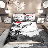 Homewish Japanese-Style Duvet Cover Mountain Crane Bedding S