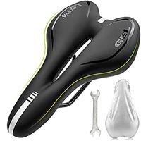 LERWAY Mountain Bike Saddle,Comfortable Bike Seat,Gel Bicycle Saddle,Waterproof Black Memory Sponge Cycling Seat,Breathable PU Leather Cycling Saddle