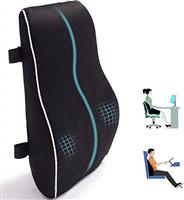 QUTOOL Lumbar Support Pillow for Office Chair Car Memory Foam Back Cushion Large Back Pillow for Computer, Gaming Chair, Recliner with Mesh Cover