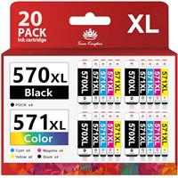 Toner Kingdom Pack of 20 570XL 571XL Ink Cartridges Compatible for Canon PGI-570 CLI-571 XL for Canon forPixma MG5750 TS5050 MG5753 MG6850 MG6852 MG5700 MG5751 TS5055 MG5752 MG6851 MG6851 TS505