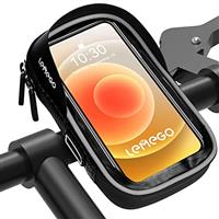 LEMEGO Bike Phone Holder Waterproof, Motorbike Phone Holder 360-Degree Rotatable, Bicycle Handlebar Bag, Bike Phone Mount for iPhone 14/14Pro Max/13/12/11/X/8 Samsung LG Sony Smartphones up to 7''