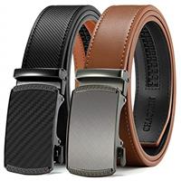 CHAOREN Leather Belts for Men 2 Pack - Ratchet Belt 1 3/8" in Gift Set Box - Micro Adjustable Belt Meet Almost Any Occasion and Outfit