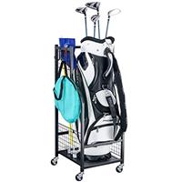 Mythinglogic Golf Storage Rack, Golf Organiser with Wheels, Golf Club Organisers Extra Large Design for Golf Bag Storage and Other Golf Club Accessories