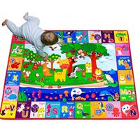 teytoy Baby Play Mat, Large Baby Mats for Floor Play Cotton Playmat for Toddlers Crawling Super Soft Thick (0.6cm), Foldable Non-Slip ABC Rug for Learning Animals