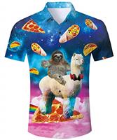 TUONROAD Hawaiian Shirt for Men Funny Cat 3D Printed Beach Shirt Short Sleeve Shit Shirt Mens Button Down Summer Casual Shirts M-XXL