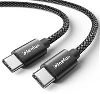 CLEEFUN USB C to USB C Cable, USB Type C 60W 20V/3A PD Fast Charging Lead for Samsung Galaxy