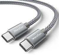 CLEEFUN USB C to USB C Cable, USB Type C 60W 20V/3A PD Fast Charging Lead for Samsung Galaxy