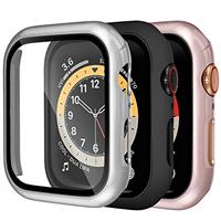 Dirrelo 3 Pack PC Case Compatible with Apple Watch Series 6/5/4/SE 40mm 44mm Tempered Glass Screen P